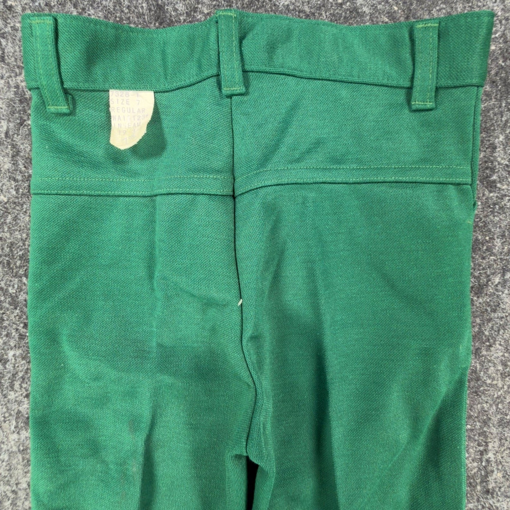 Toddly Winks Vintage 70s Pants Boys 7 Green Bell Bottom Flare USA NWT