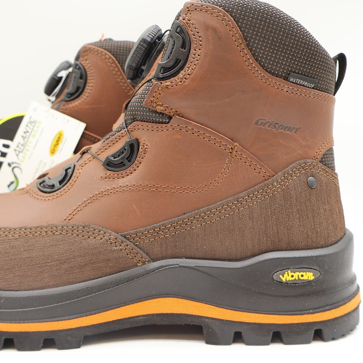 Grisport BOA Wolf Safety Boots Mens 10.5 Brown Leather Waterproof Vibram EH PR - take2supply