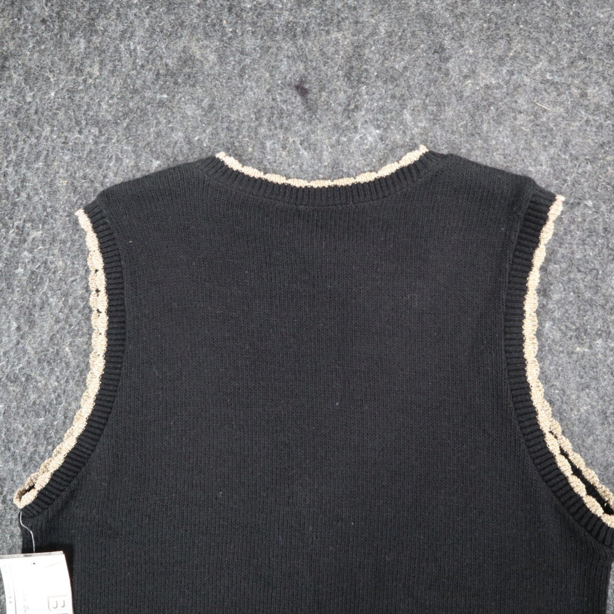 Southern Lady Angel Sweater Vest Womens Small Vintage 90s Black Metallic USA NWT