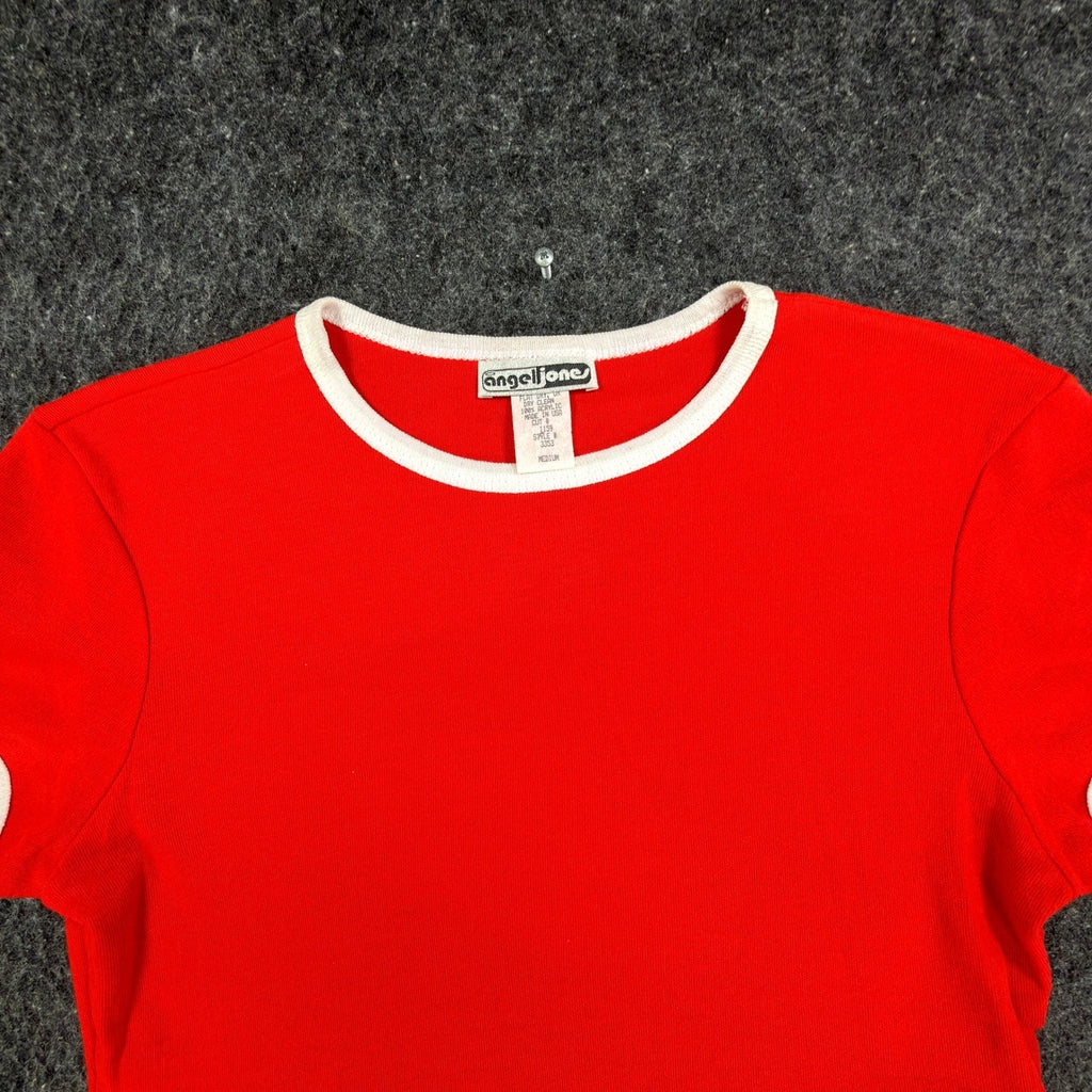 Angel Jones 70s Ringer Dress Womens Medium Red Acrylic Deadstock New - take2supply