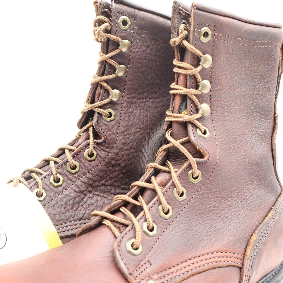 Carolina 8006 Work Boots Mens 9.5 D Brown Briar Pitstop Leather Steel Toe USA