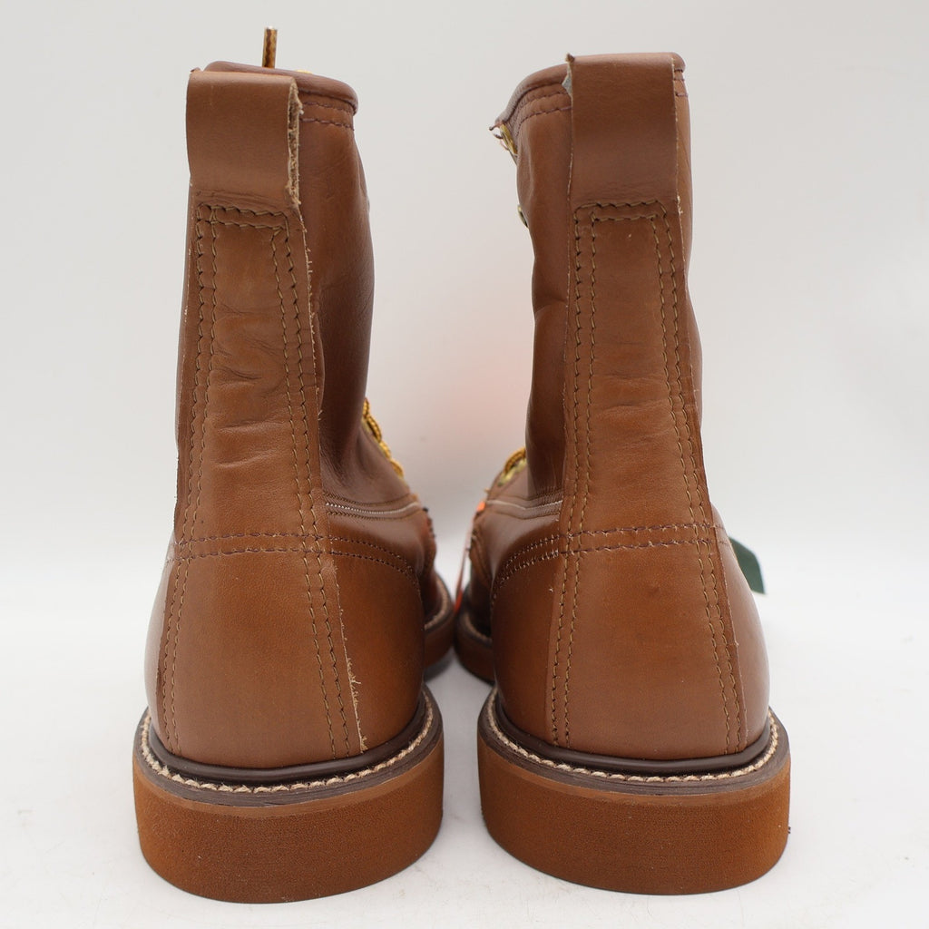 Walker Work Boots Mens 7.5 D Vintage USA Steel Toe Leather Brown Moc Toe 1302