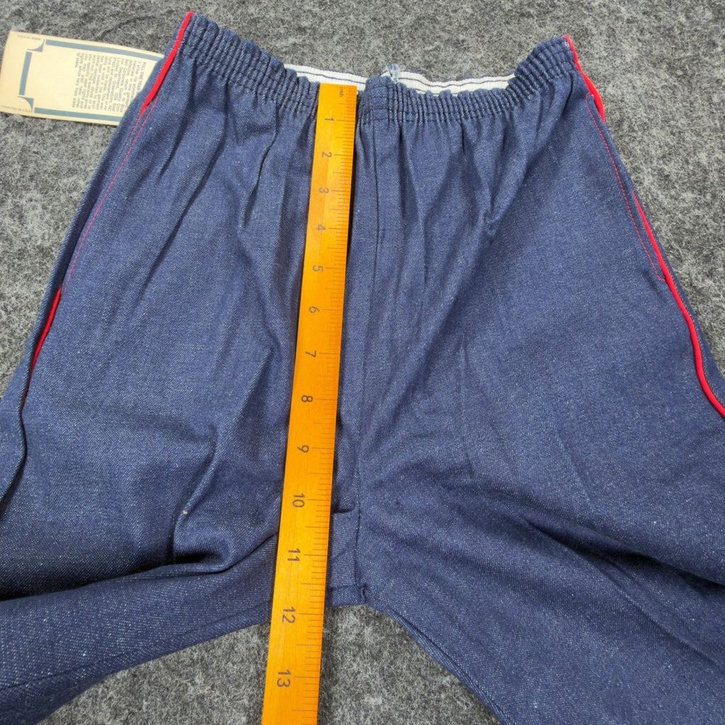 Young Maverick Jeans Girls 12 Vintage 80s Dark Denim Red Piping Waist NOS