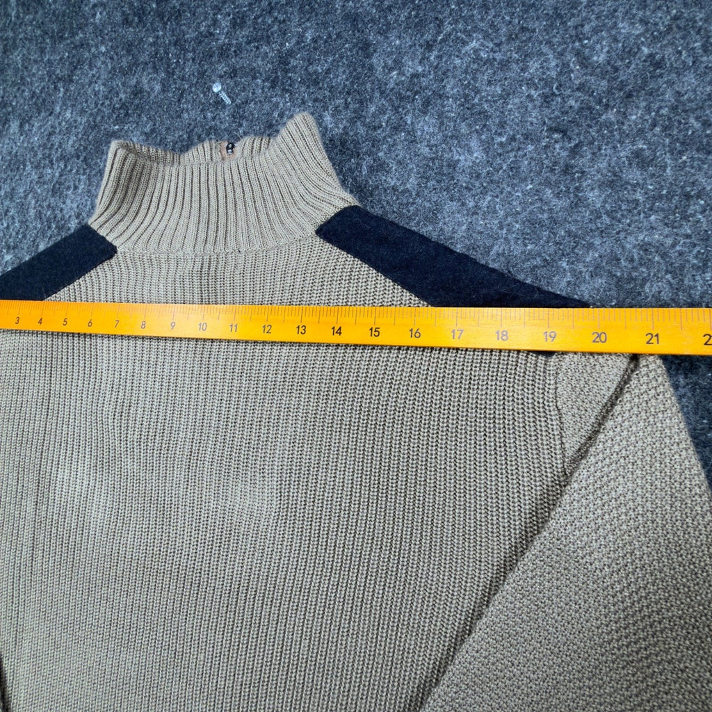 Cellinni 1/4 Zip Sweater Mens Medium Tan Wool Blend NWT Tactical Ribbed - take2supply