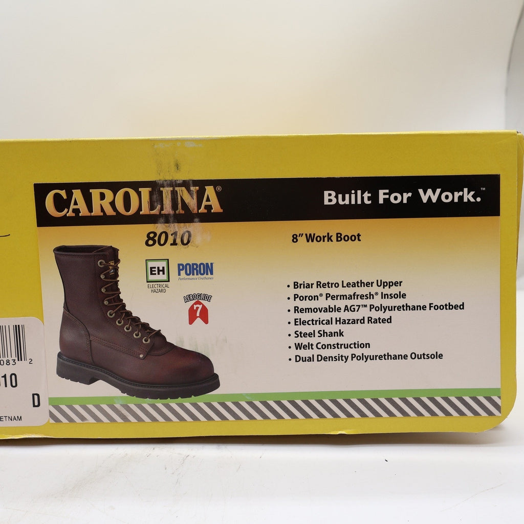 Carolina 8010 Work Boot Mens 9 Brown Briar Retro Leather NWT Electrical Hazard