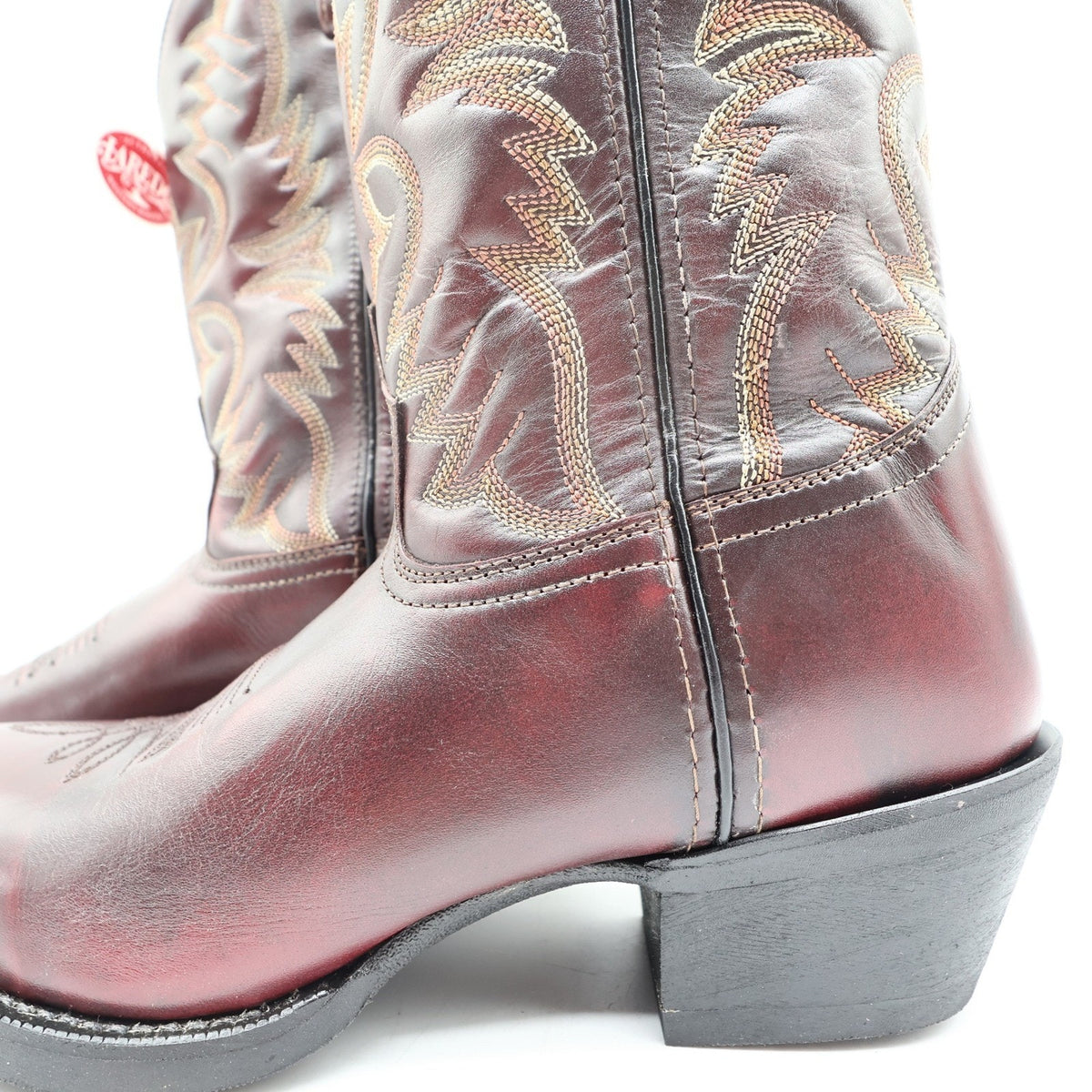 Laredo 68458 Black Cherry Leather R Toe Cowboy Boots Men's 8.5D NWT