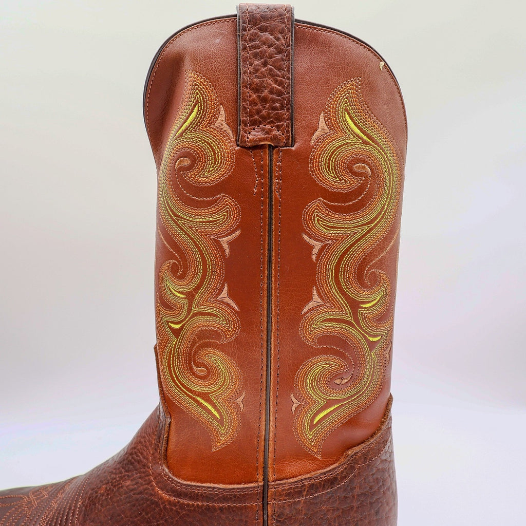 Double-H Western Mustang Boots Mens 11 EE Rust Leather Excellent DH4417