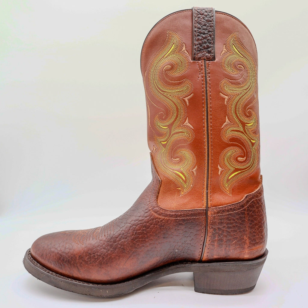 Double-H Western Mustang Boots Mens 11 EE Rust Leather Excellent DH4417