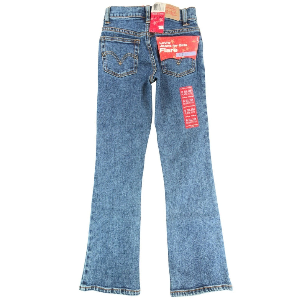 Levi's Vintage Y2K 517 Flare Jeans Girls Size 8 Slim Blue Denim NOS - take2supply