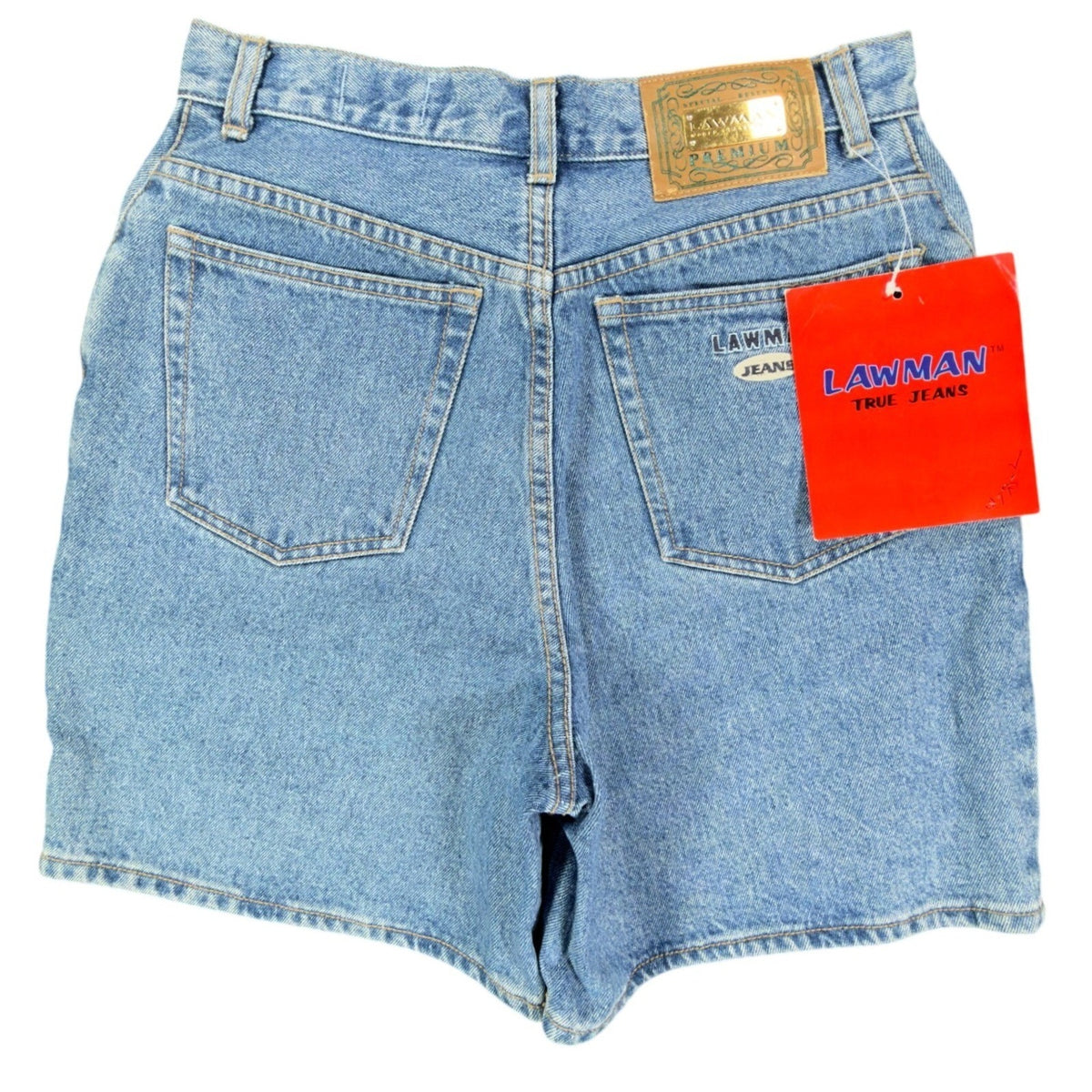 Lawman Vintage 90s Denim Shorts Womens 7 Blue Cotton NWT Deadstock High Rise - take2supply