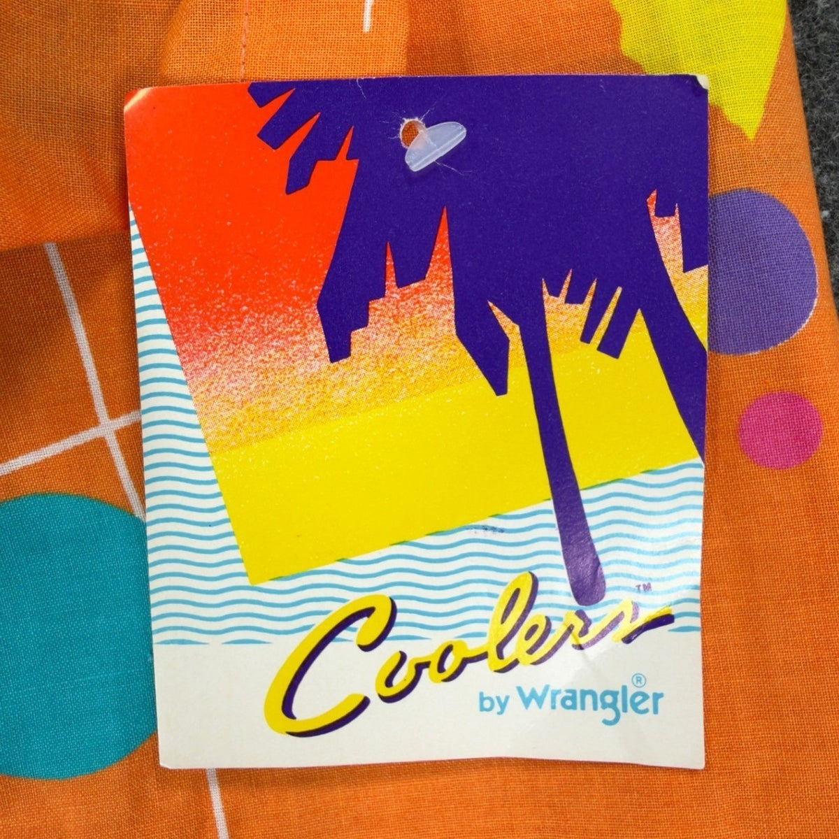 Wrangler Vintage 80s Coolers Shirt Mens XL Orange Cotton Geometric Deadstock NWT - take2supply