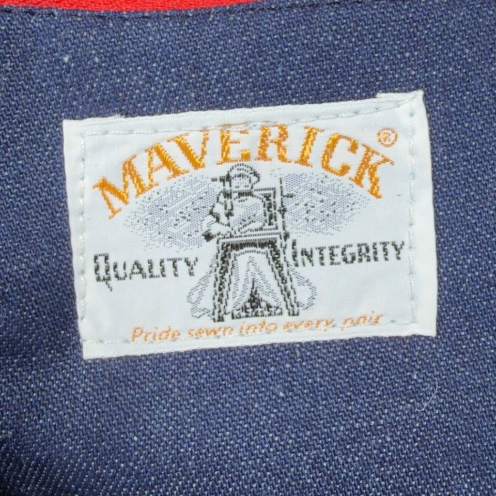 Young Maverick Jeans Girls 12 Vintage 80s Dark Denim Red Piping Waist NOS