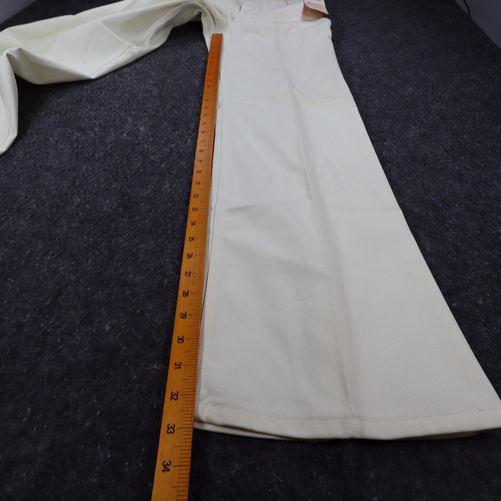 Lady Maverick Pants Womens 12 Vintage 70s Cream High Rise Wide Leg Deadstock NWT