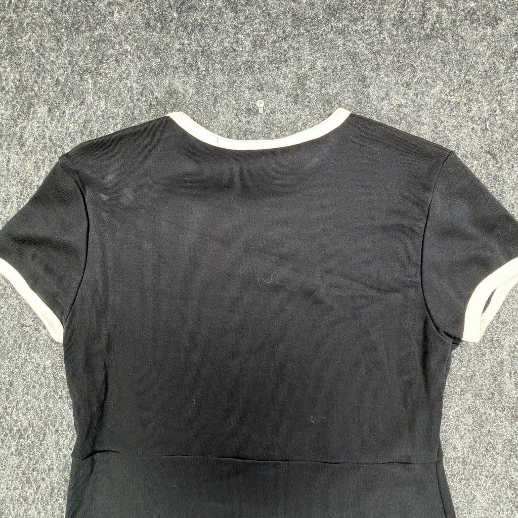 Angel Jones Vintage 70s Ringer Mini Dress Women Medium Black Acrylic New C613 - take2supply