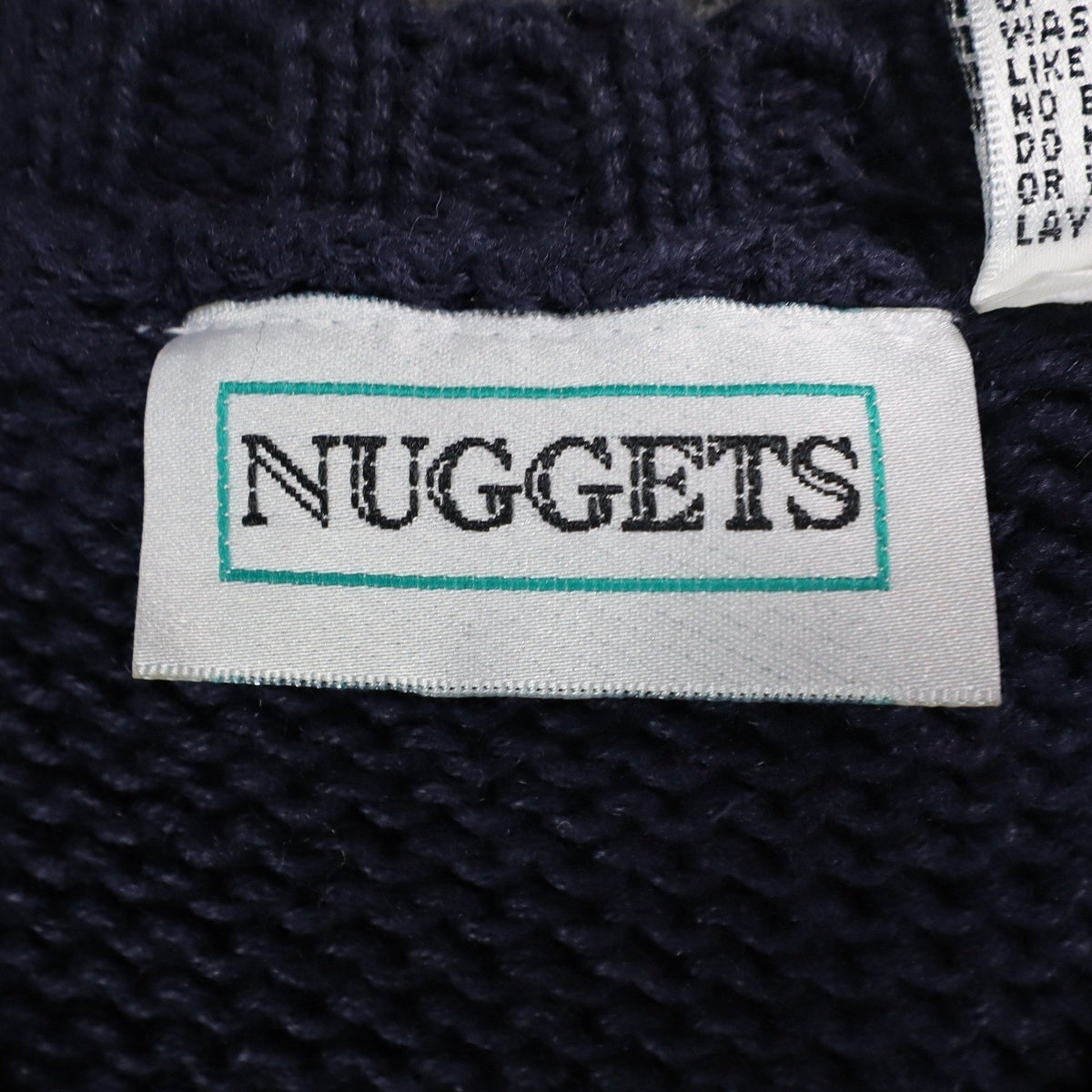 Nuggets Sweater Vest Mens Large Vintage 90s Navy Blue Striped Ramie Cotton NWT