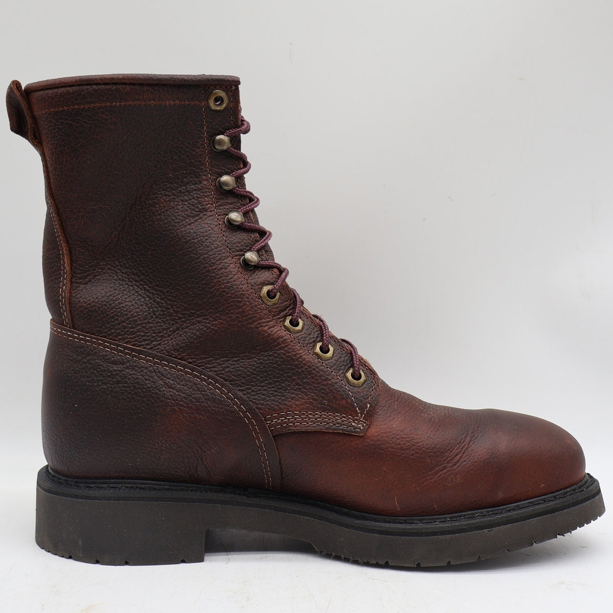 Justin Work Boots Mens 9.5 D 765 Briar Pitstop Steel Toe Leather USA Made NEW