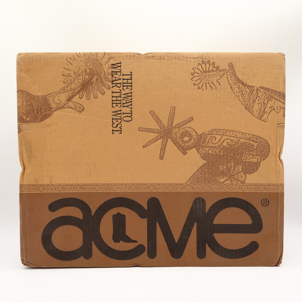 Acme Vintage 80s Western Cowboy Boots Mens 10.5 EW Brown Leather Box NWT