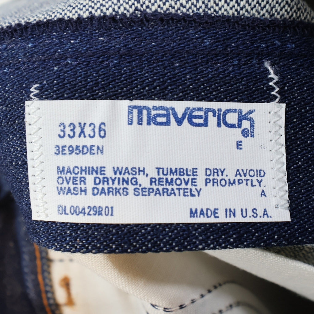 Maverick Vintage 70s Flare Jeans Mens 33x36 Blue Cotton USA Made NOS NWT