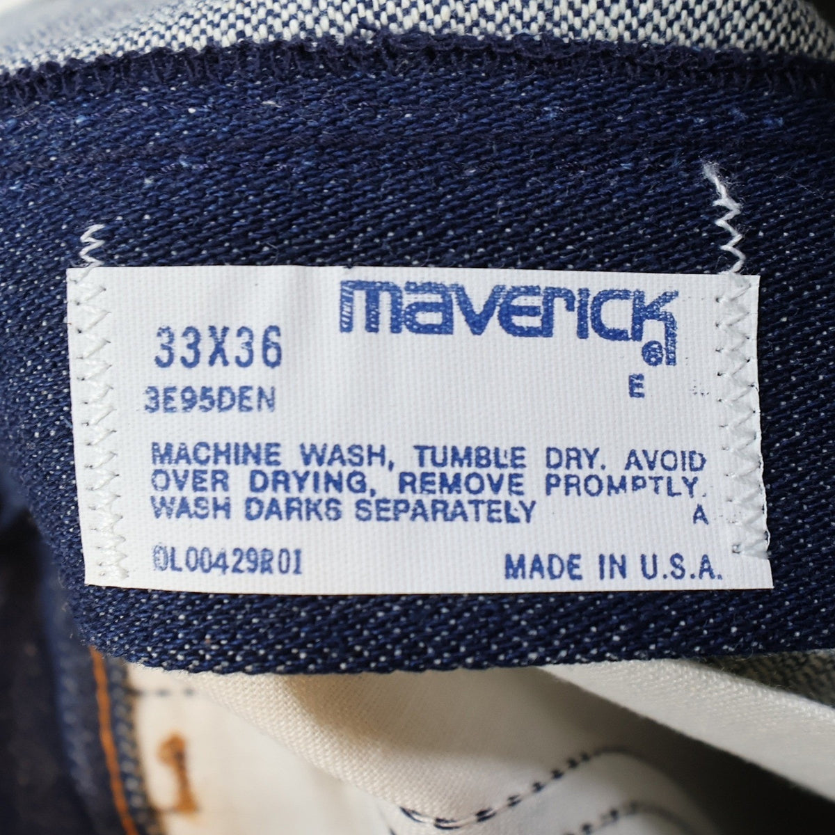 Maverick Vintage 70s Flare Jeans Mens 33x36 Blue Cotton USA Made NOS NWT