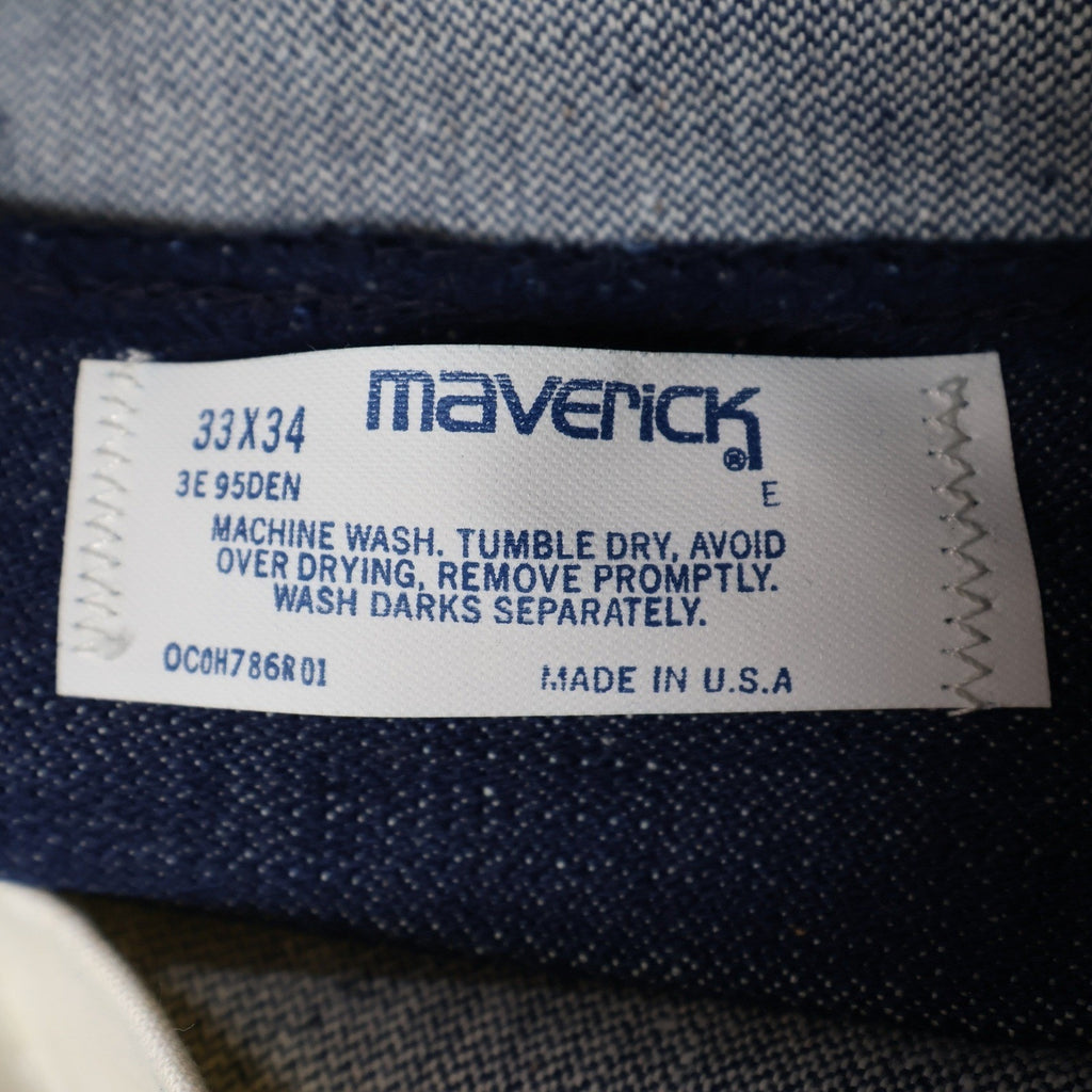 Maverick Vintage 70s Flare Jeans Mens 33x34 Blue Cotton Made in USA NOS