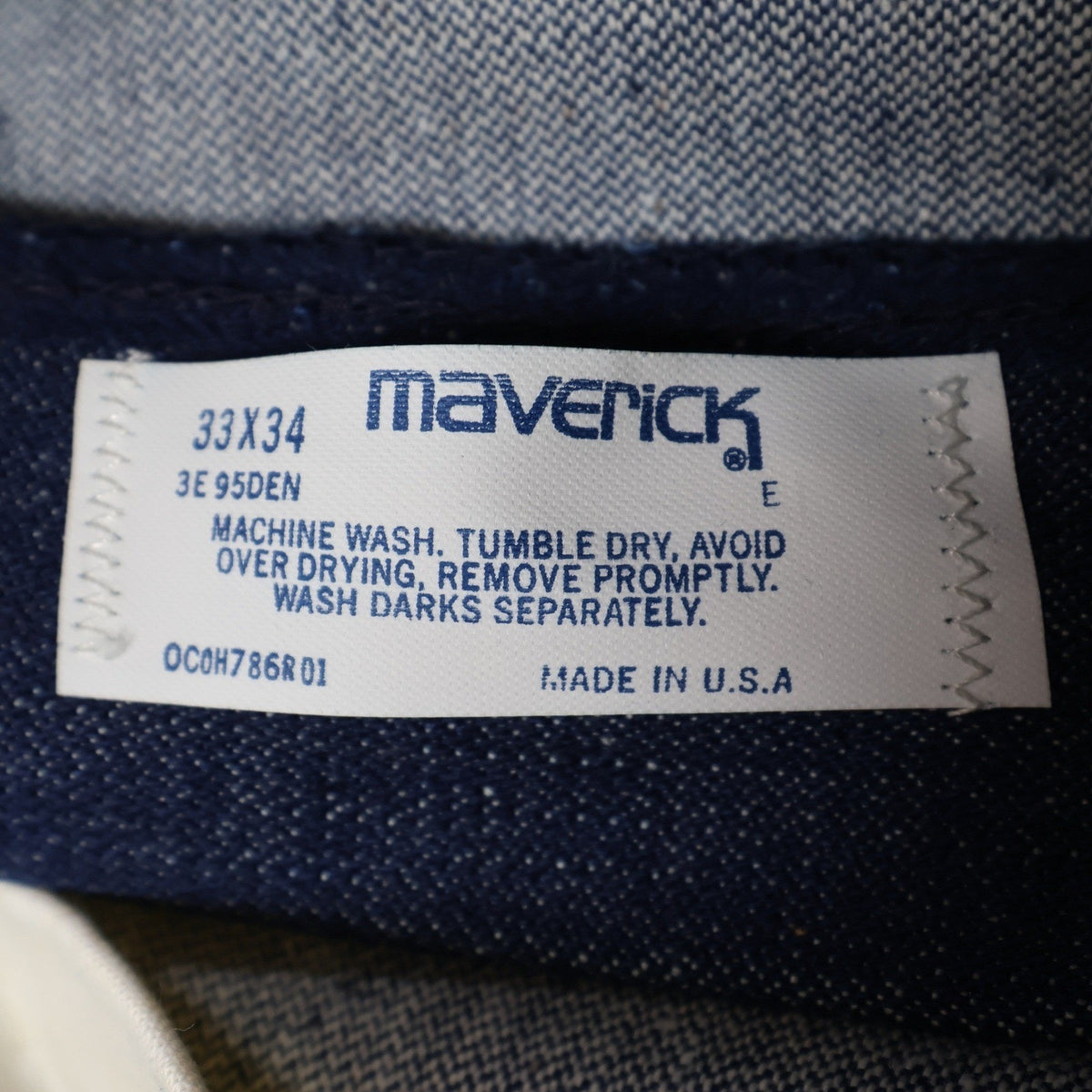 Maverick Vintage 70s Flare Jeans Mens 33x34 Blue Cotton Made in USA NOS