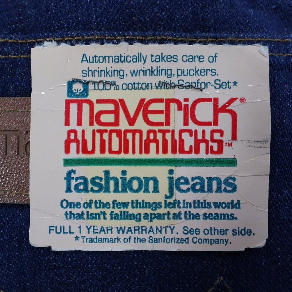Maverick Vintage 70s Flare Jeans Mens 32XL Blue Cotton USA Made NOS NWT
