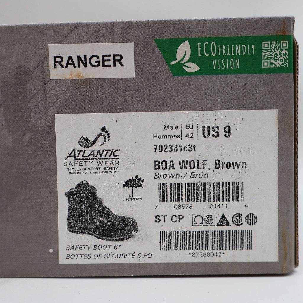 Grisport BOA Wolf Safety Boots Mens 9 Brown Leather Waterproof Vibram 702381c3t