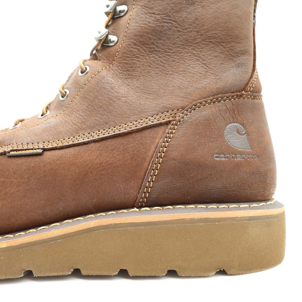 Carhartt 8-Inch Wedge Boot Mens 13 Brown Leather Soft Toe Waterproof New FW8093