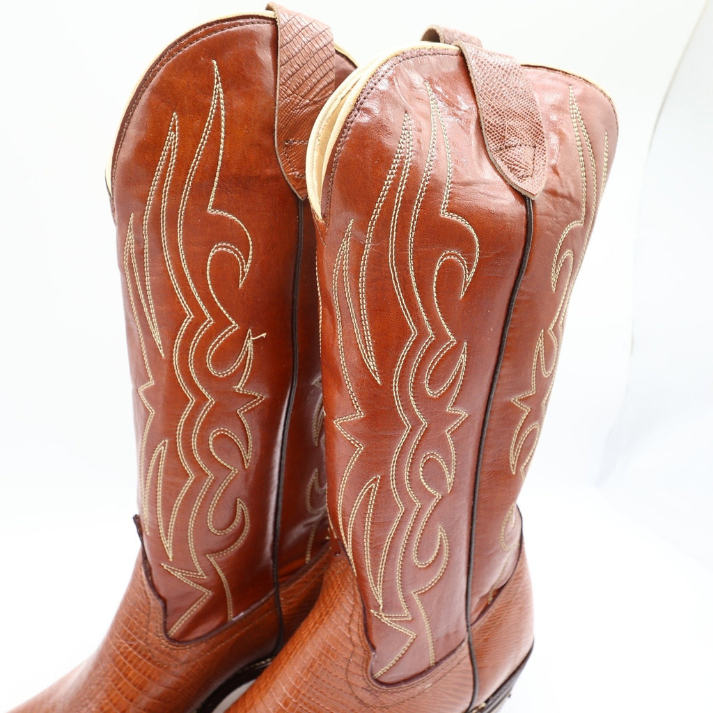 Laredo Vintage 900 Western Boots Women 10 B Brown Lizard Print NWT Deadstock - take2supply