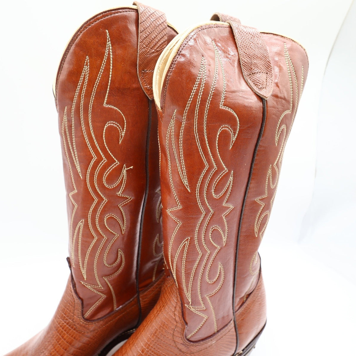 Laredo Vintage 900 Western Boots Women 10 B Brown Lizard Print NWT Deadstock - take2supply