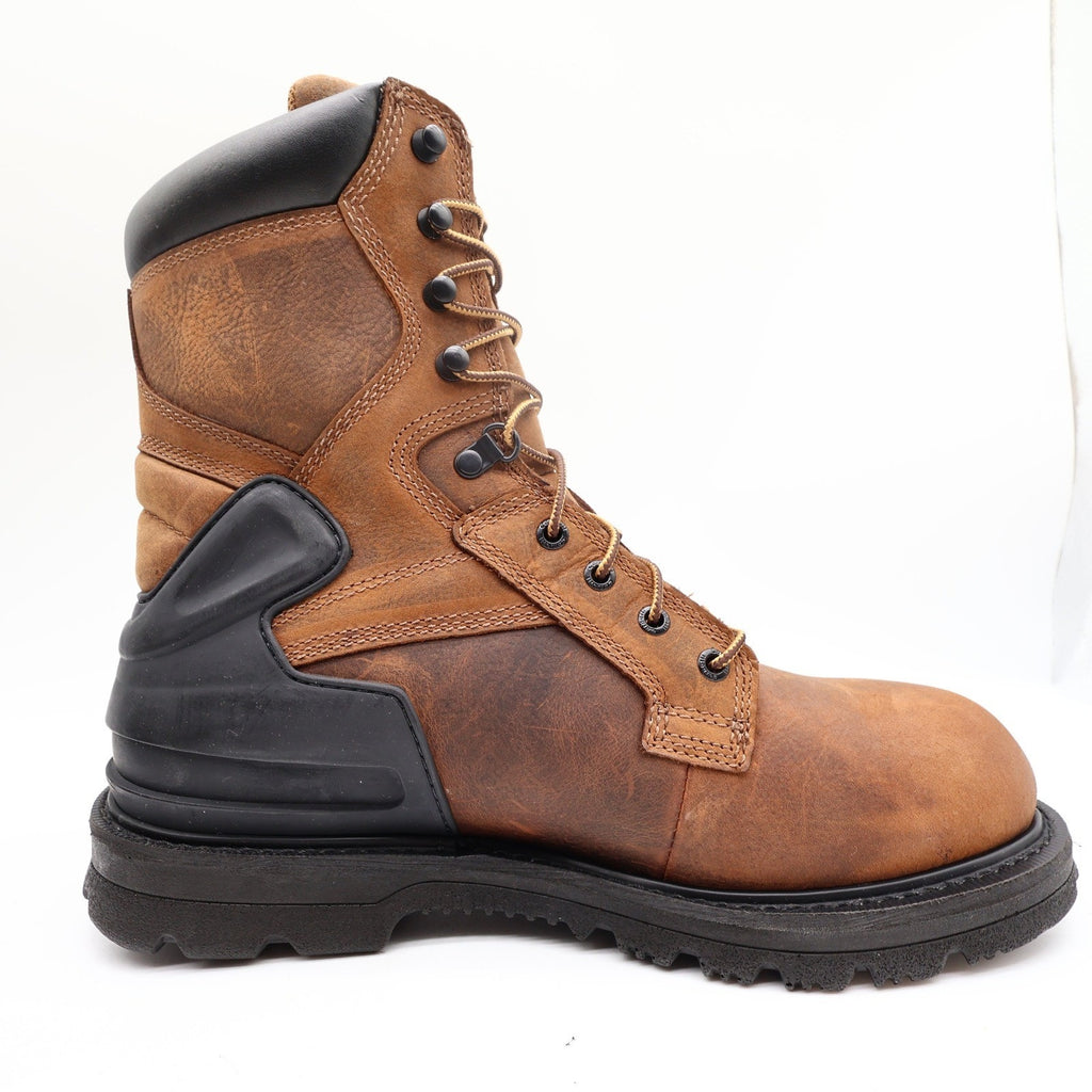 Carhartt Work Boots Mens 10 W Brown Leather Waterproof 8" Lace Up CMW8100 NIB