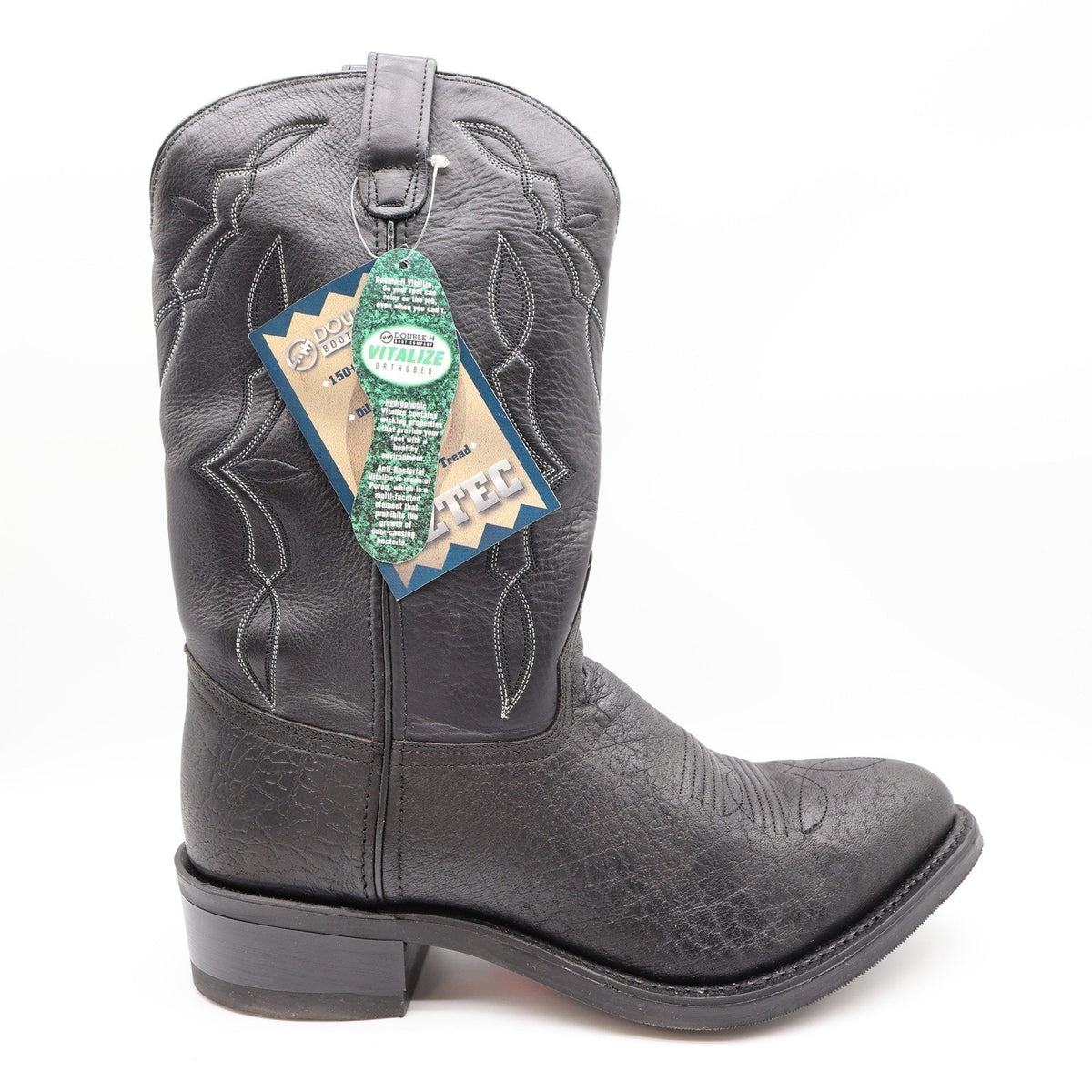 Double-H 3294 Western Cowboy Boots Mens 11.5 D Black Leather NWT Made in USA