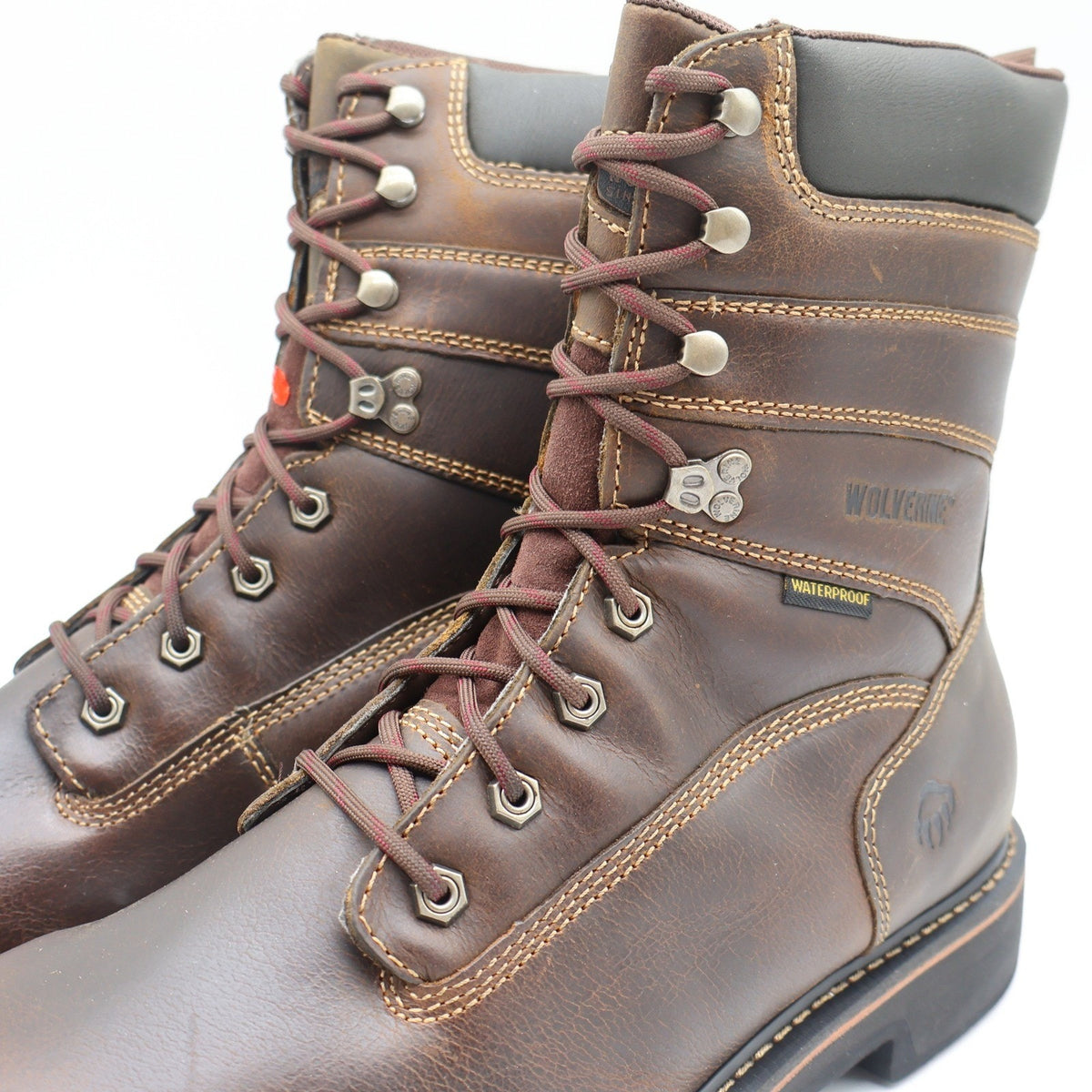Wolverine Brek 8" Work Boots Mens 12 Brown Leather Steel Toe Waterproof W10082 - take2supply