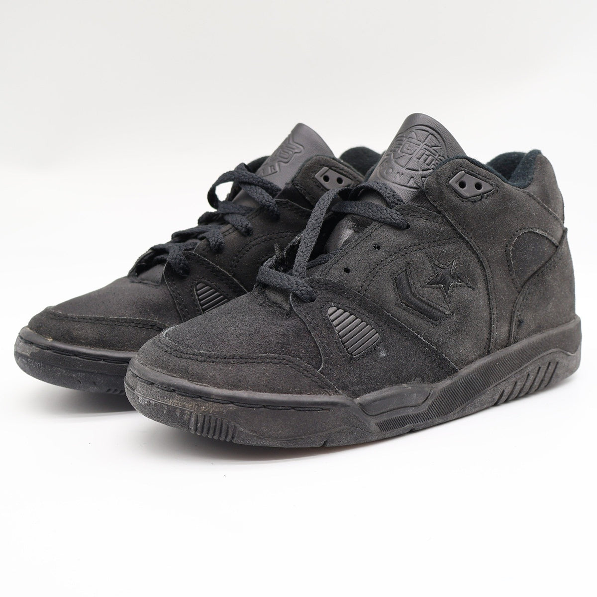 Vintage 90s Converse Sonar Grubber Hi Black Leather Basketball Shoes Boys' 5 Deadstock