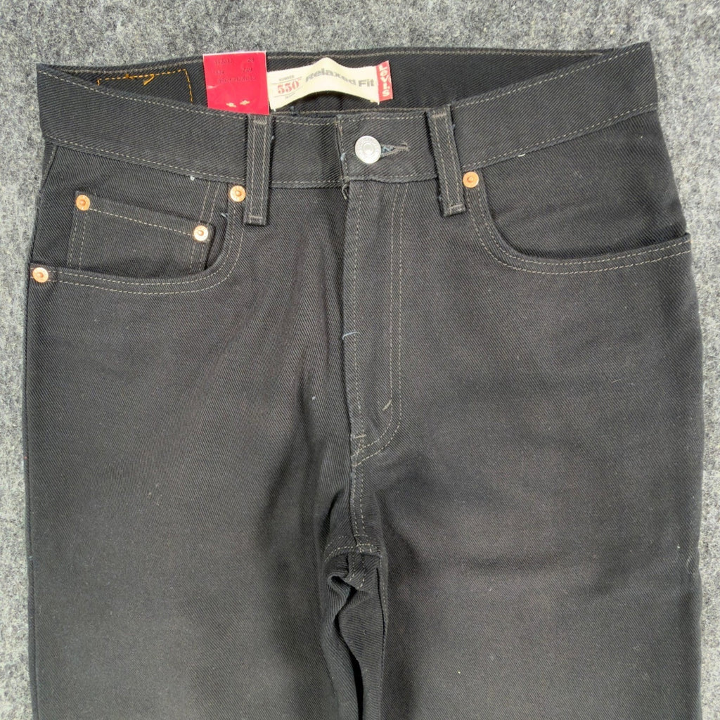 Levi's Y2K 550 Relaxed Fit Jeans Boys 30x30 Black Cotton Denim NWT