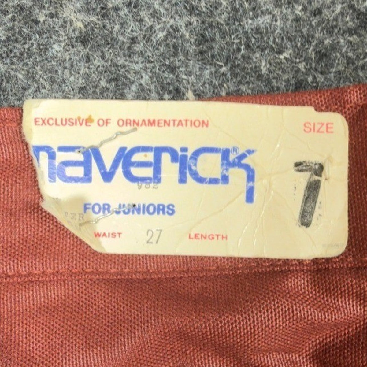 Maverick 70s Vintage Flare Pants Juniors 7 Rust Red Polyester Deadstock NWT