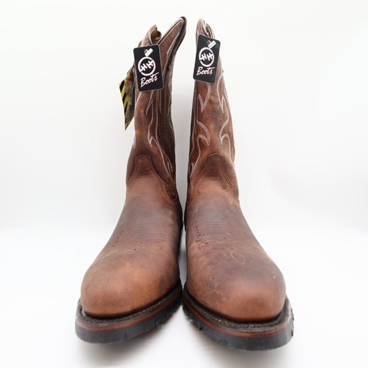 Double-H 2282 AG7 Brown Leather Western Work Boots Men's 11 2E Wide New