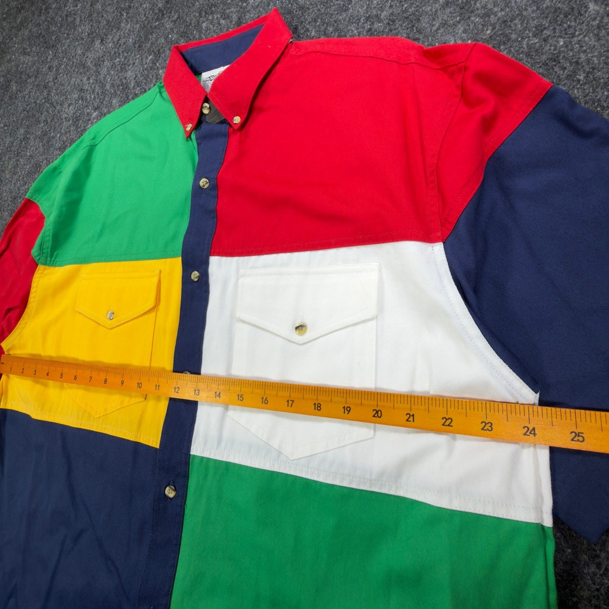 Vintage 90s San Angelo Colorblock Button-Down Shirt Men's Large NWT Deadstock