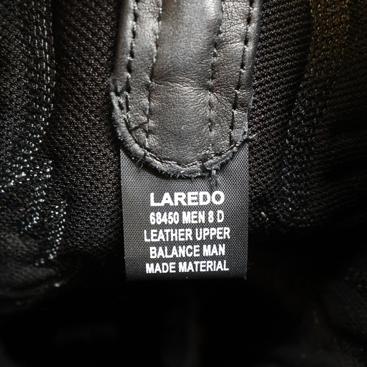 Laredo 68450 Black Tumbled R Toe Western Cowboy Boots Men's 8D NWT