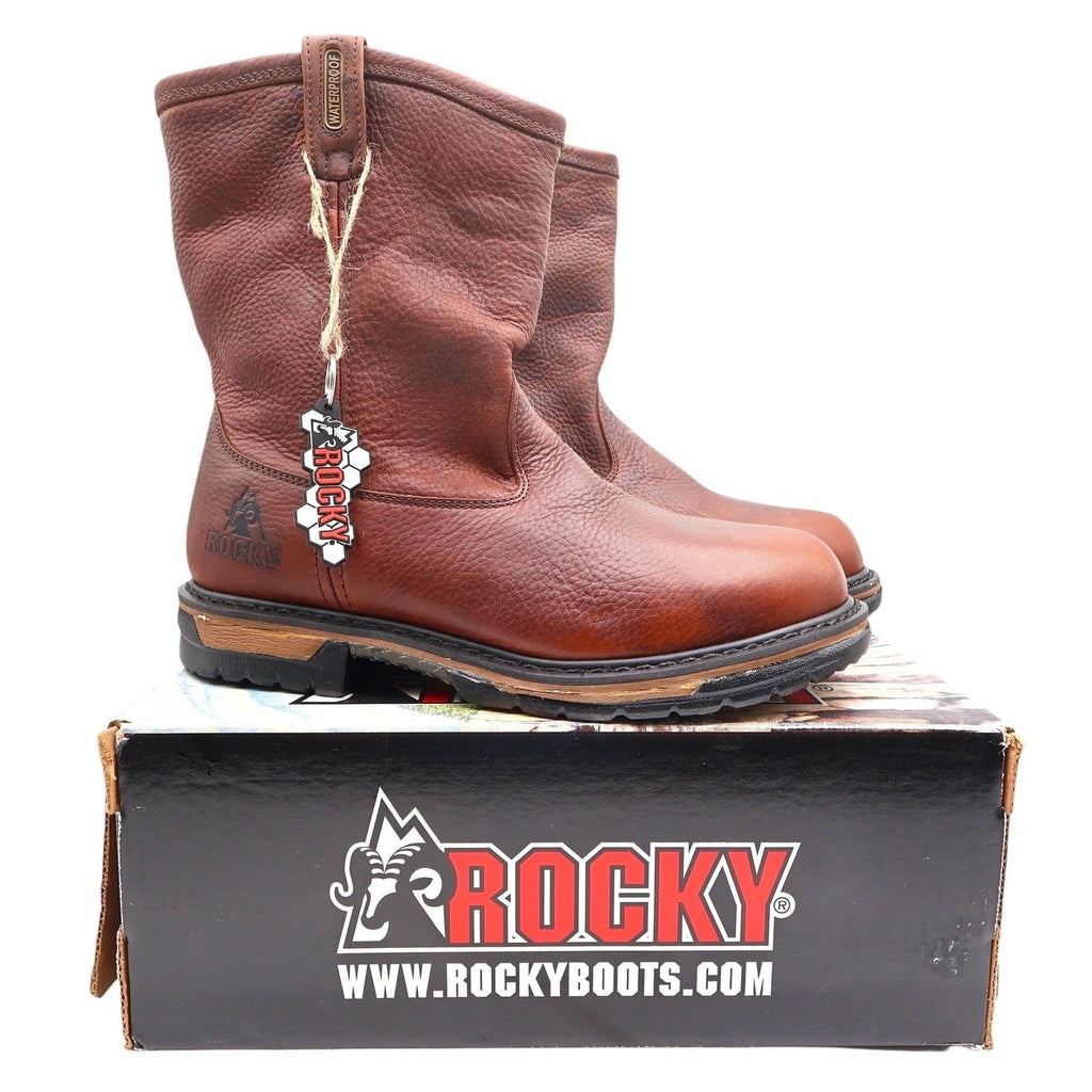 Rocky IronClad 5685 10-Inch Waterproof Pull-On Work Boots Men's 13M Brown NWT