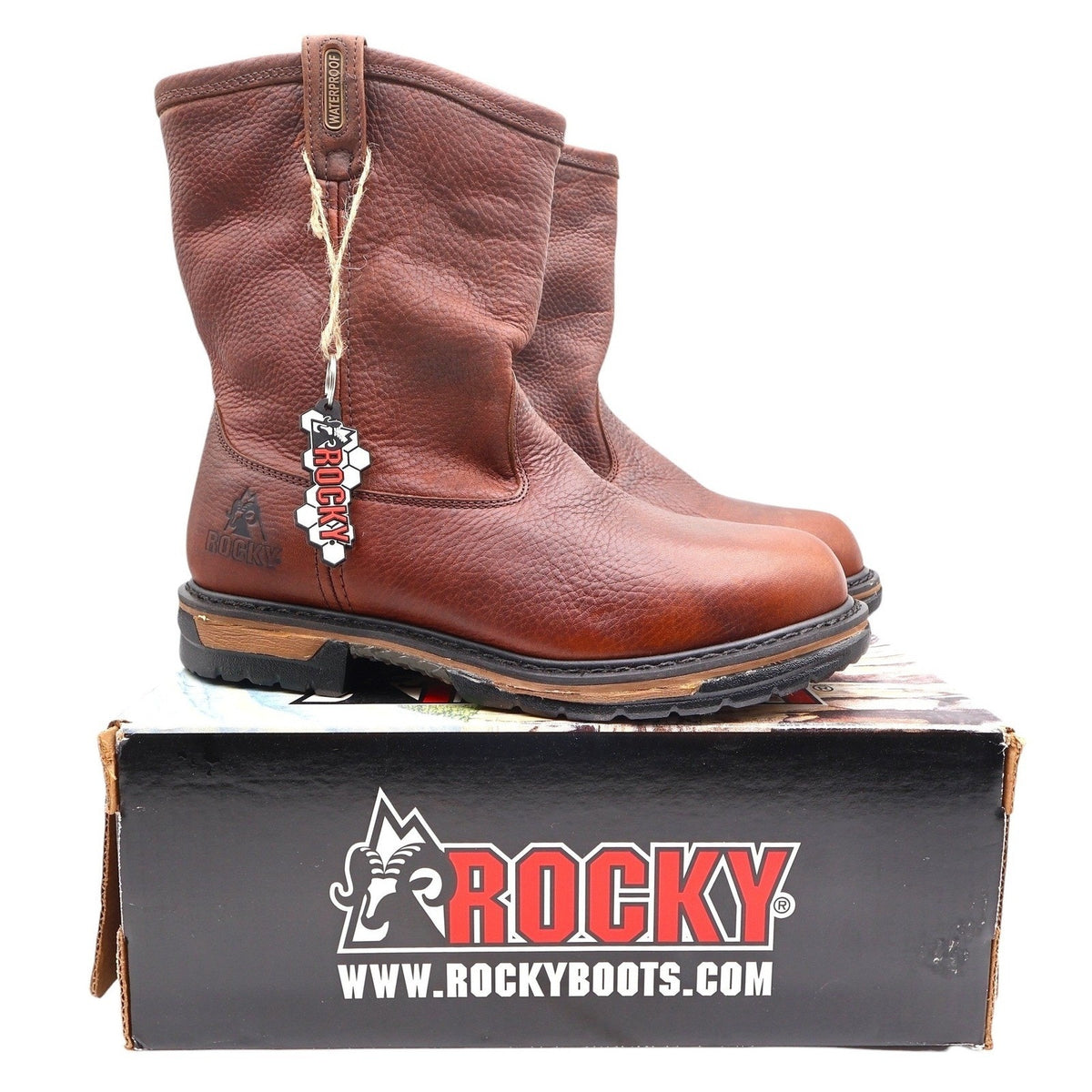 Rocky IronClad 5685 10-Inch Waterproof Pull-On Work Boots Men's 13M Brown NWT