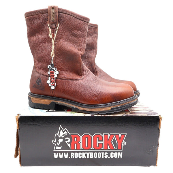 Rocky IronClad 5685 10-Inch Waterproof Pull-On Work Boots Men's 13M Brown NWT