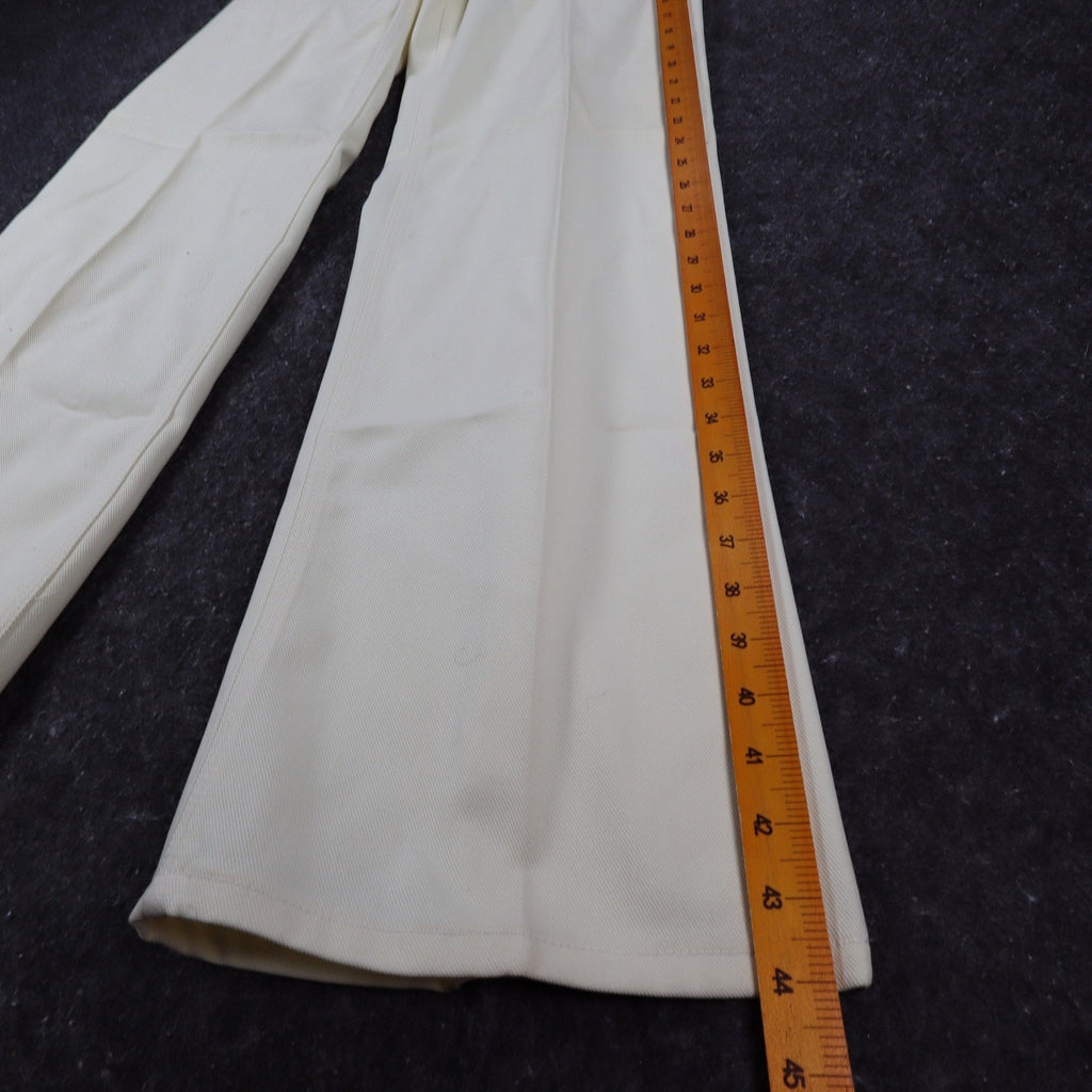 Lady Maverick Pants Womens 12 Vintage 70s Cream High Rise Wide Leg Deadstock NWT