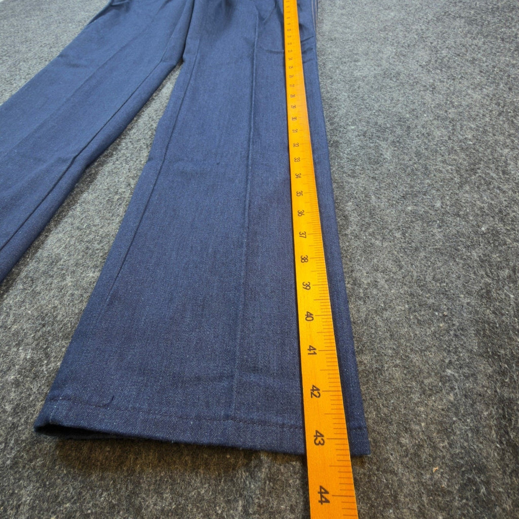 Fancy Props Vintage 70s Jeans Pants Womens 12 Blue High Waist Belted Wide Leg