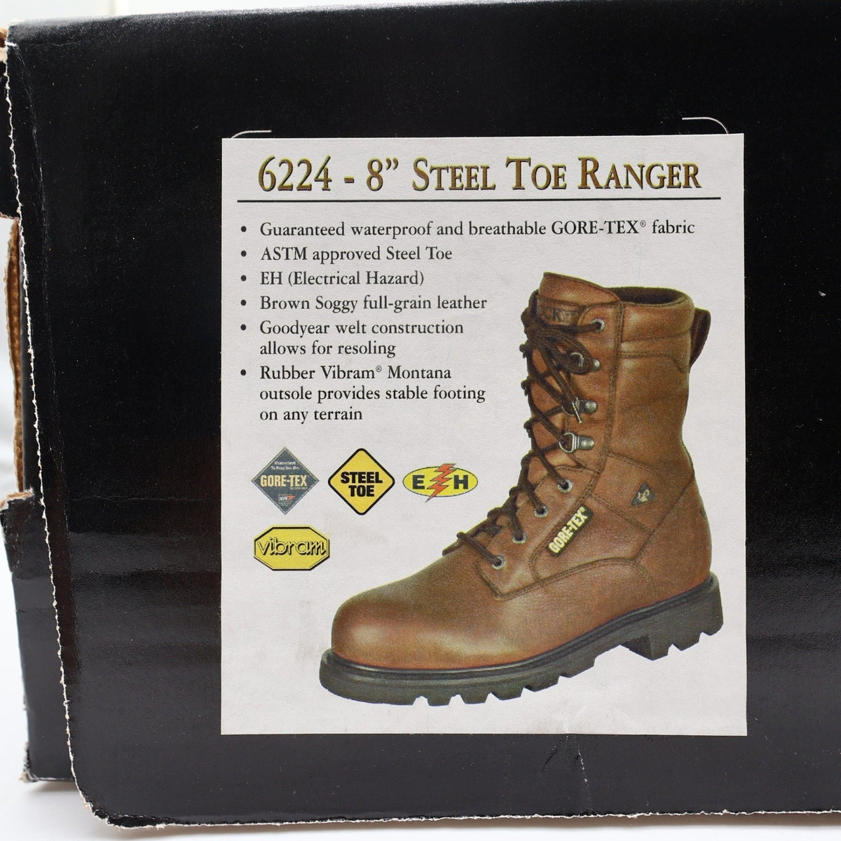 Rocky 6224 Steel Toe Ranger Work Boots Mens 12M Brown Leather Gore-Tex New