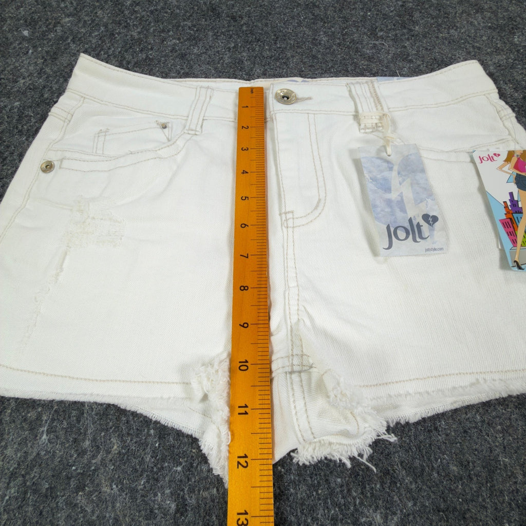 Jolt Modern Skyrise High Waisted Denim Shorts Juniors 9 White NWT
