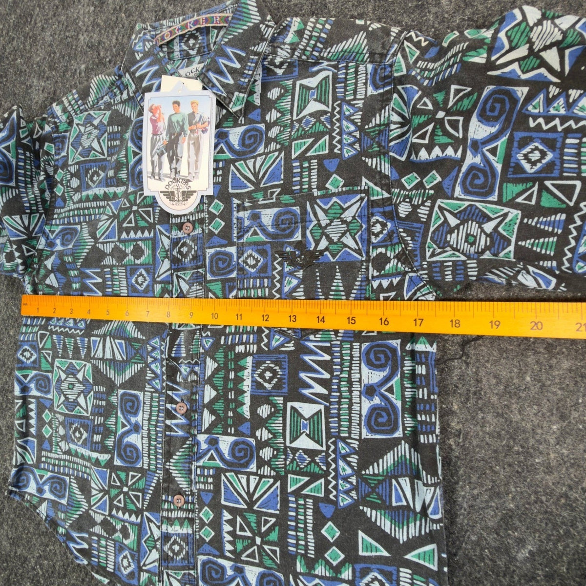 Dockers Vintage 90s Shirt Boys Small 8-10 Geometric Aztec NWT Deadstock