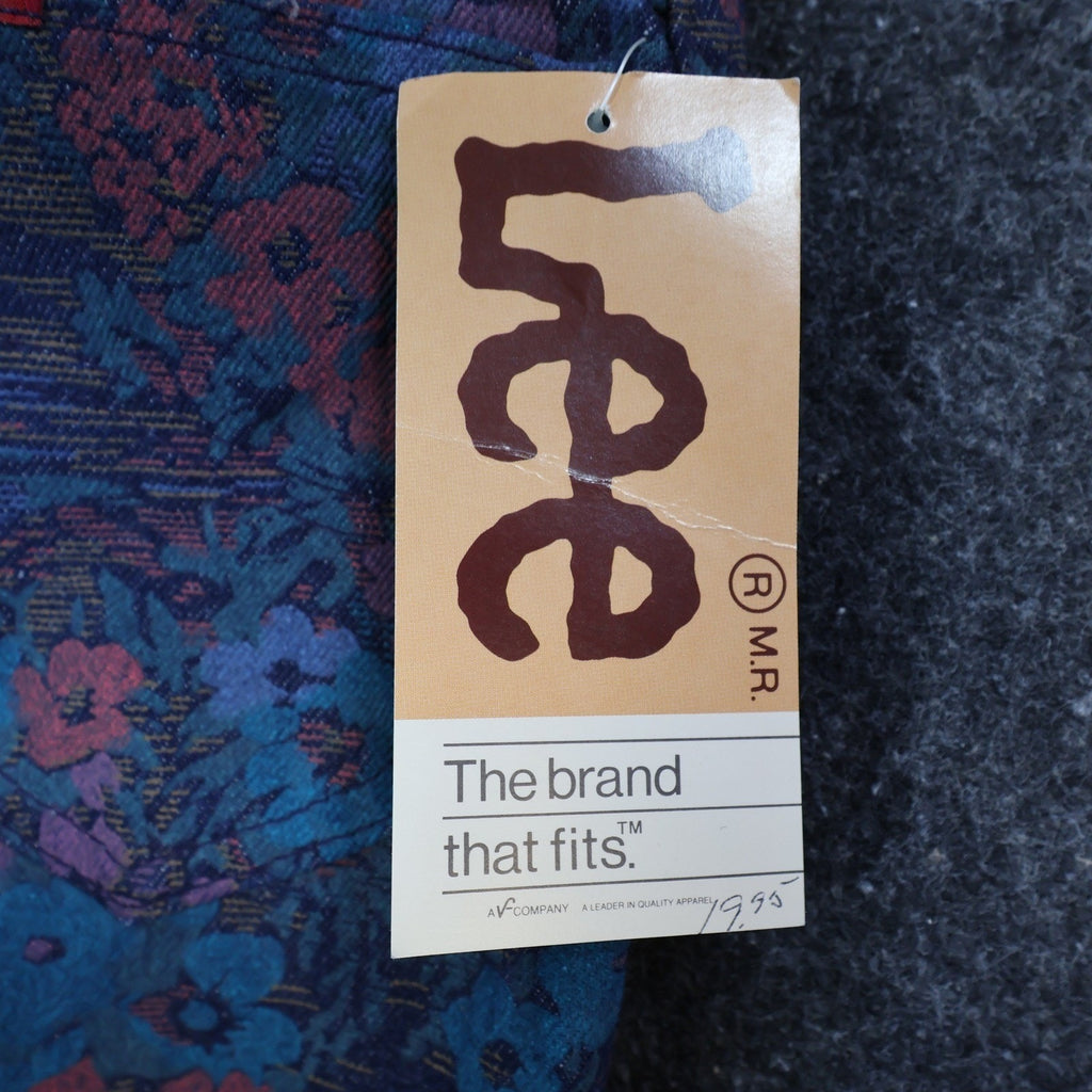 Lee Vintage 90s Floral Jeans Girls 14 Slim Blue USA Made NOS NWT 24.5 Waist - take2supply