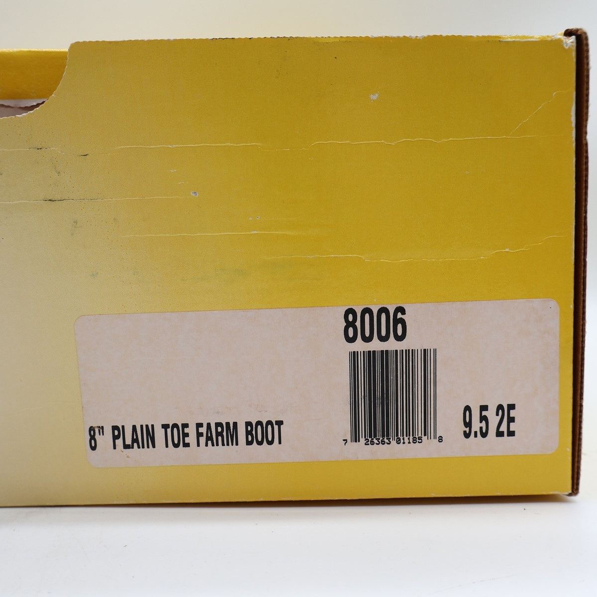 Carolina 8006 Plain Toe Farm Boot Mens 9.5 2E USA Made Brown Leather Work Boots