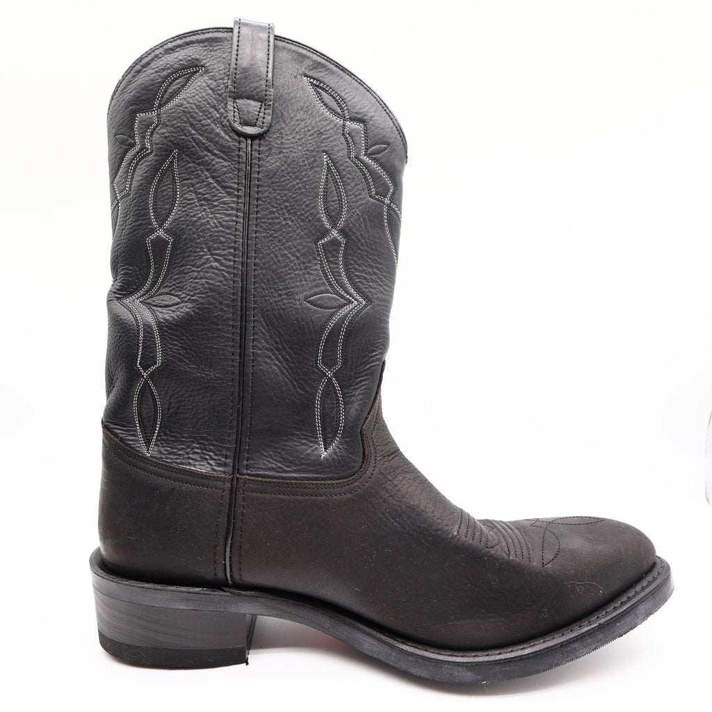 Double-H Western Cowboy Boots Mens 12EE Black Leather NWT Made in USA 3294